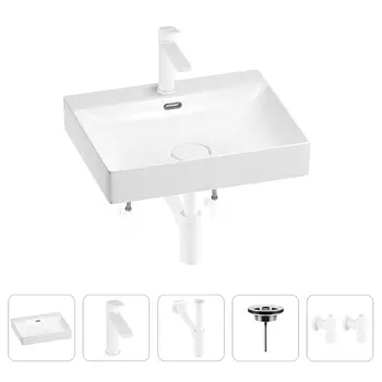 Раковина для ванной Wellsee DeSire 201005480 в наборе 5 в 1