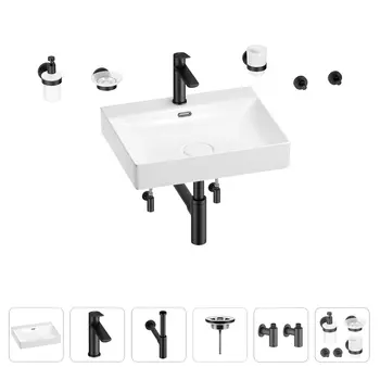 Раковина для ванной Wellsee DeSire 201007582 в наборе 9 в 1