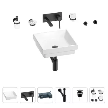 Раковина для ванной Wellsee Doux 201005942 в наборе 8 в 1