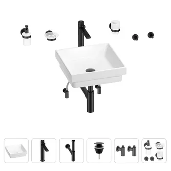 Раковина для ванной Wellsee Doux 201005992 в наборе 9 в 1