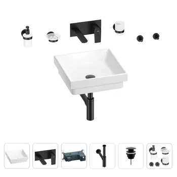 Раковина для ванной Wellsee Doux 201005997 в наборе 8 в 1