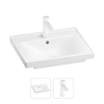Раковина для ванной Wellsee FreeDom 201000830 в наборе 2 в 1