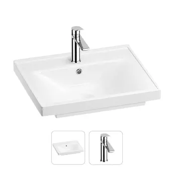 Раковина для ванной Wellsee FreeDom 201000836 в наборе 2 в 1