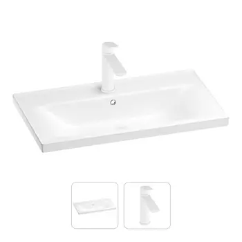 Раковина для ванной Wellsee FreeDom 201000850 в наборе 2 в 1