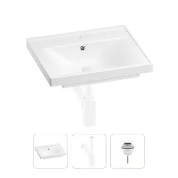 Раковина для ванной Wellsee FreeDom 201001410 в наборе 3 в 1