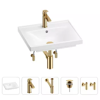 Раковина для ванной Wellsee FreeDom 201004778 в наборе 5 в 1