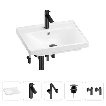 Раковина для ванной Wellsee FreeDom 201004867 в наборе 5 в 1