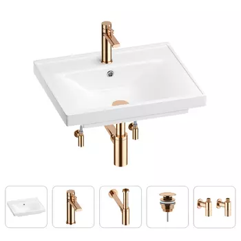 Раковина для ванной Wellsee FreeDom 201004884 в наборе 5 в 1