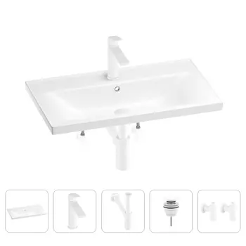 Раковина для ванной Wellsee FreeDom 201004980 в наборе 5 в 1
