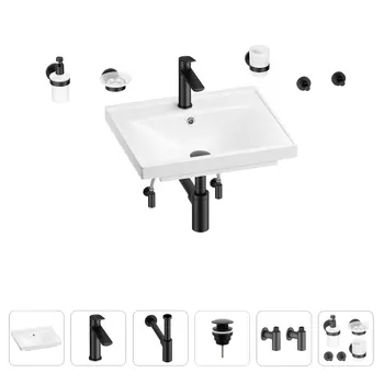 Раковина для ванной Wellsee FreeDom 201006852 в наборе 9 в 1