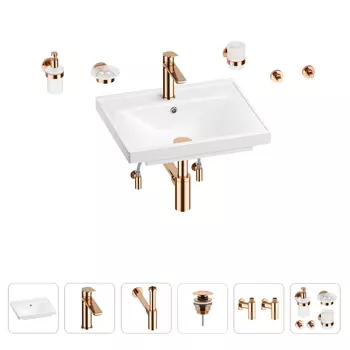 Раковина для ванной Wellsee FreeDom 201006854 в наборе 9 в 1