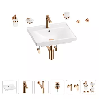 Раковина для ванной Wellsee FreeDom 201006859 в наборе 9 в 1