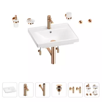 Раковина для ванной Wellsee FreeDom 201006879 в наборе 9 в 1