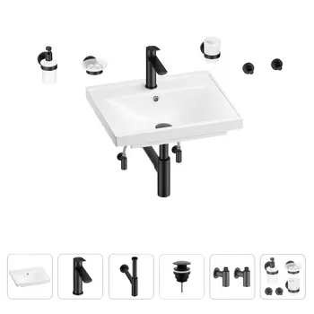 Раковина для ванной Wellsee FreeDom 201006882 в наборе 9 в 1