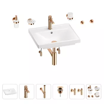 Раковина для ванной Wellsee FreeDom 201006889 в наборе 9 в 1