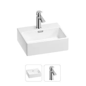 Раковина для ванной Wellsee Graceful Pro 201000766 в наборе 2 в 1