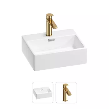 Раковина для ванной Wellsee Graceful Pro 201000768 в наборе 2 в 1