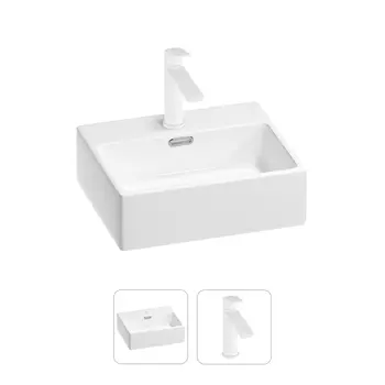 Раковина для ванной Wellsee Graceful Pro 201000770 в наборе 2 в 1