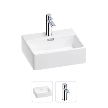 Раковина для ванной Wellsee Graceful Pro 201000771 в наборе 2 в 1