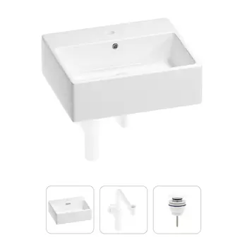 Раковина для ванной Wellsee Graceful Pro 201001350 в наборе 3 в 1