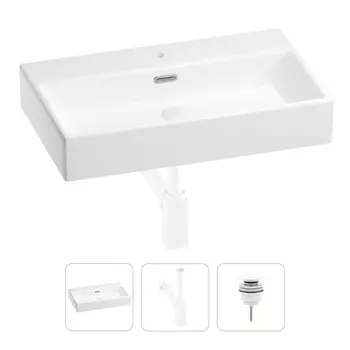 Раковина для ванной Wellsee Graceful Pro 201001360 в наборе 3 в 1