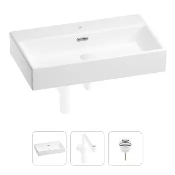 Раковина для ванной Wellsee Graceful Pro 201001375 в наборе 3 в 1