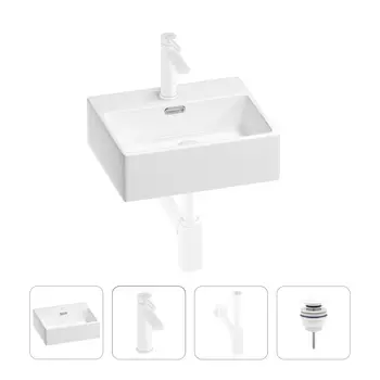 Раковина для ванной Wellsee Graceful Pro 201002870 в наборе 4 в 1