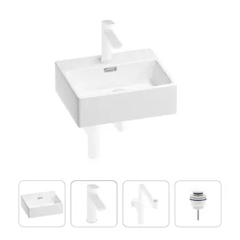 Раковина для ванной Wellsee Graceful Pro 201002895 в наборе 4 в 1