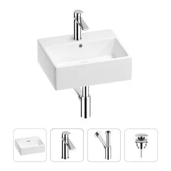 Раковина для ванной Wellsee Graceful Pro 201002901 в наборе 4 в 1