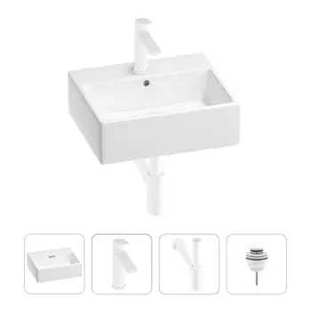 Раковина для ванной Wellsee Graceful Pro 201002905 в наборе 4 в 1