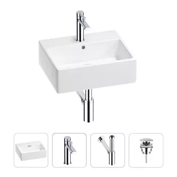 Раковина для ванной Wellsee Graceful Pro 201002906 в наборе 4 в 1