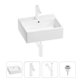 Раковина для ванной Wellsee Graceful Pro 201002910 в наборе 4 в 1