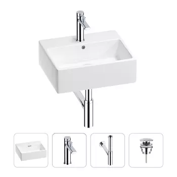 Раковина для ванной Wellsee Graceful Pro 201002936 в наборе 4 в 1