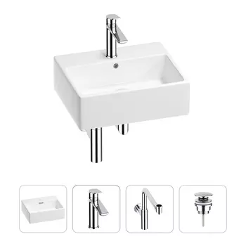 Раковина для ванной Wellsee Graceful Pro 201002941 в наборе 4 в 1