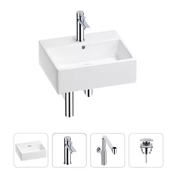 Раковина для ванной Wellsee Graceful Pro 201002946 в наборе 4 в 1