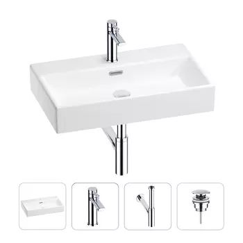 Раковина для ванной Wellsee Graceful Pro 201002986 в наборе 4 в 1
