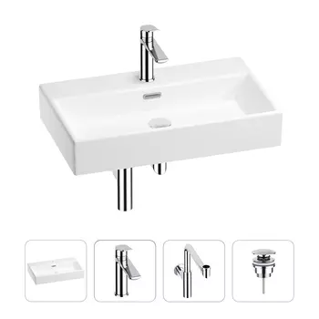 Раковина для ванной Wellsee Graceful Pro 201002991 в наборе 4 в 1