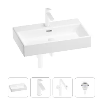 Раковина для ванной Wellsee Graceful Pro 201002995 в наборе 4 в 1