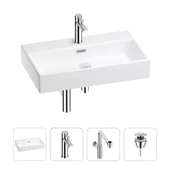 Раковина для ванной Wellsee Graceful Pro 201002996 в наборе 4 в 1