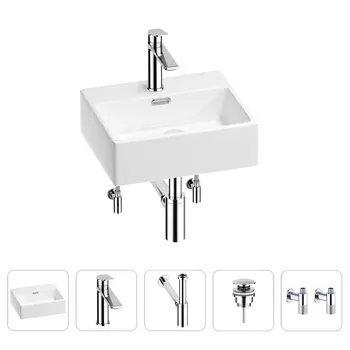 Раковина для ванной Wellsee Graceful Pro 201004526 в наборе 5 в 1