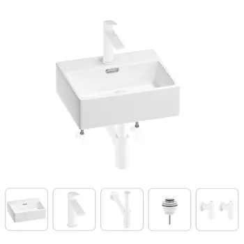 Раковина для ванной Wellsee Graceful Pro 201004530 в наборе 5 в 1