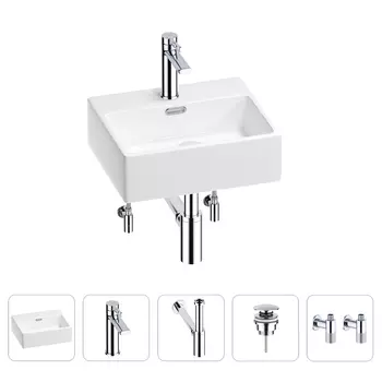 Раковина для ванной Wellsee Graceful Pro 201004531 в наборе 5 в 1