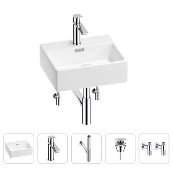 Раковина для ванной Wellsee Graceful Pro 201004556 в наборе 5 в 1