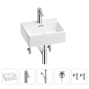 Раковина для ванной Wellsee Graceful Pro 201004561 в наборе 5 в 1