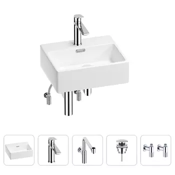 Раковина для ванной Wellsee Graceful Pro 201004566 в наборе 5 в 1