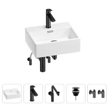 Раковина для ванной Wellsee Graceful Pro 201004567 в наборе 5 в 1