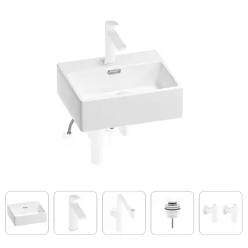 Раковина для ванной Wellsee Graceful Pro 201004570 в наборе 5 в 1