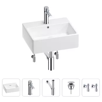 Раковина для ванной Wellsee Graceful Pro 201004581 в наборе 5 в 1