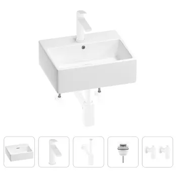 Раковина для ванной Wellsee Graceful Pro 201004590 в наборе 5 в 1