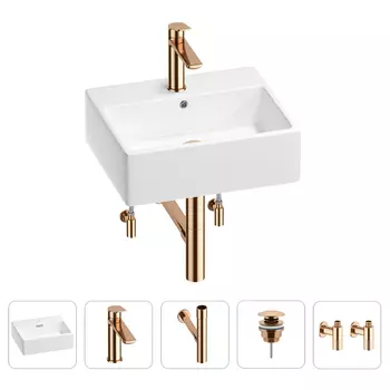 Раковина для ванной Wellsee Graceful Pro 201004599 в наборе 5 в 1